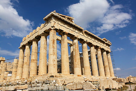Parthenon, Grekland, Akropolis, Aten, Grekiska, antika, landmärke