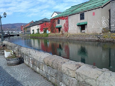canal, Hokkaido, Otaru, arquitectura, ciutat, Europa