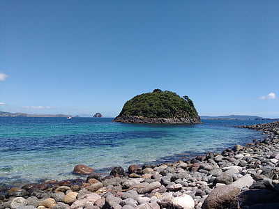strand, rotsen, Nieuw-Zeeland, Oceaan, zee, natuur, blauw