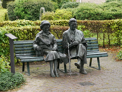 Simon carmiggelt, estatua de, esposa, escultura, de steeg, artowrk, Memorial