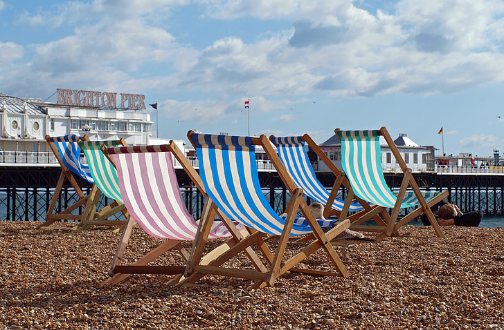 sun loungers, beach, deck chair, sea, sun lounger, recovery, leisure