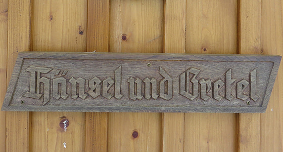 дерев'яні знак, казки, Гензель і Гретель