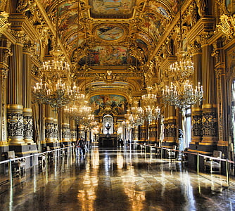 Paryż, Opera, Francja, Garnier, słynny, Francuski, budynek
