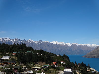 escena, Queenstown, montañas, Nueva Zelanda