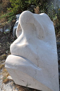 estàtua, facial, talla, pedra, responsable