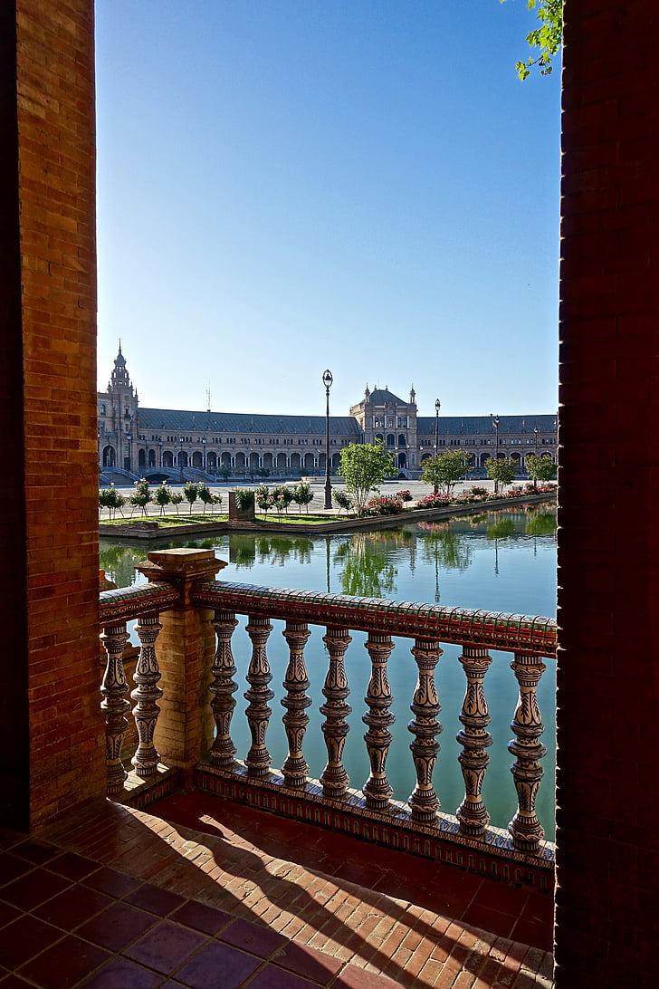 Plaza de espania, Siviglia, Palazzo, Spagnolo, storico, famoso, Monumento
