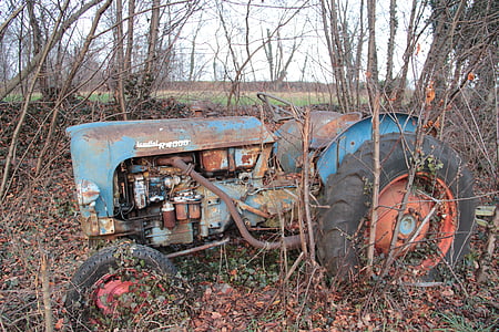traktor, nedlæggelse, planter, Brianza, rusten, gamle, junk