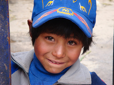 Peru, zēns, bērnu, sejas, skatīties, piemīlīgs, jauks