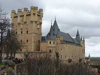 Alcazar, Kale, Segovia, İspanya, eski şehir, Kastilya, tarihsel olarak