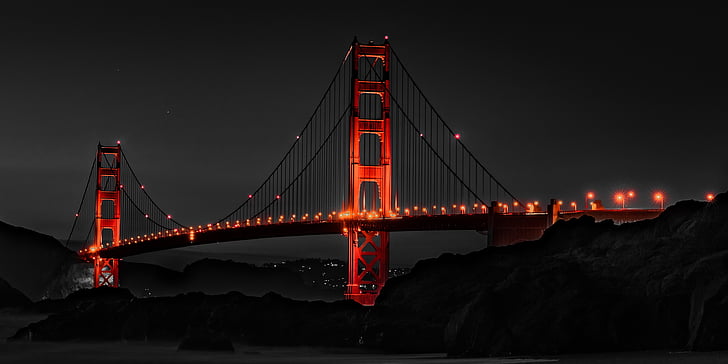 Golden gate, Golden gate brug, San francisco, Californië, hangbrug, bezoekplaatsen, Verenigde Staten