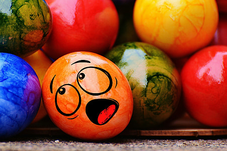 Velikonoce, Velikonoční vejce, smajlík, Legrační, barevné, Veselé velikonoce, vajíčko