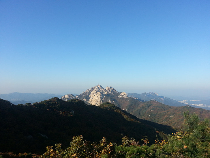 mountain, sky, rock