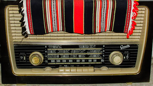 Radio, retrò, vintage, vecchio, casella, oggetto d'antiquariato