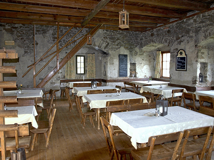 Burgruine aggstein, Aggstein, Allemagne, café, restaurant, service, à l’intérieur