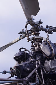 helikopter, propell, kniver, luftfart, fly, sølv titan, detaljer