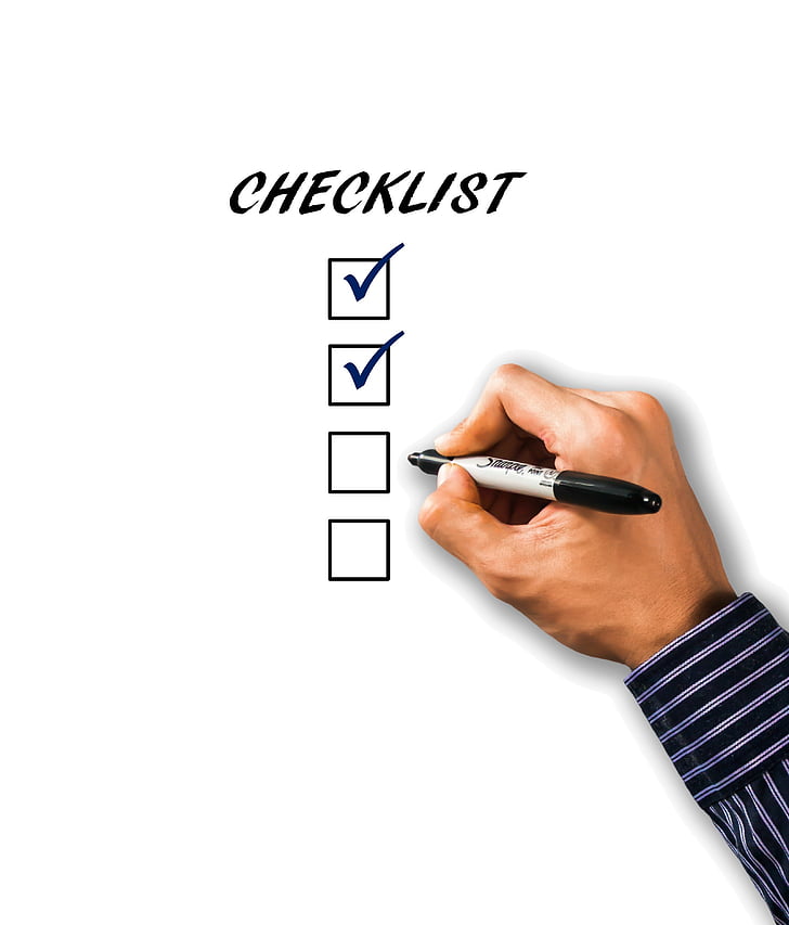 checklist, list, hand, pen, business, writing, check