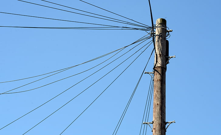 Pole, mast, elektricitet, elektriciteitsmast, högspänning, kabel, energi