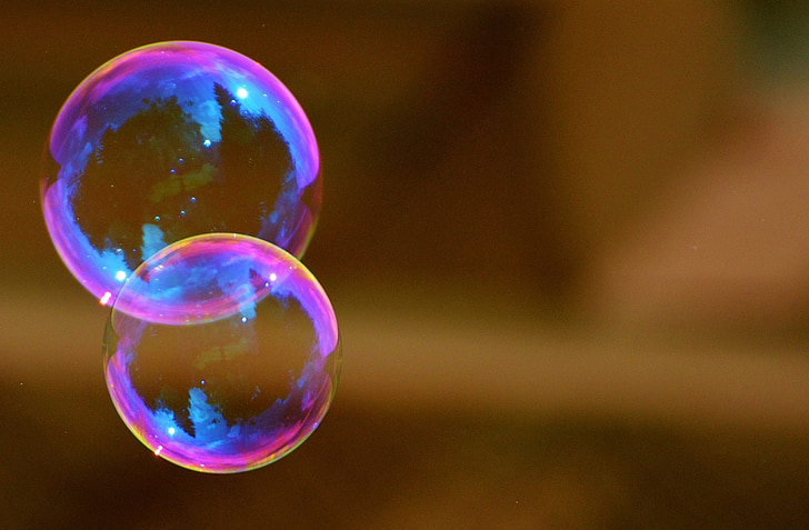 soap bubble, colorful, ball, soapy water, make soap bubbles, float, mirroring
