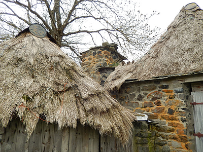 χωριό, στέγη, το thatch