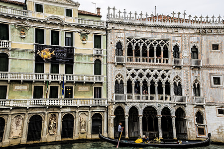 Venetië, oude huizen, Italië, huizen, binnenwateren, water, gebouw