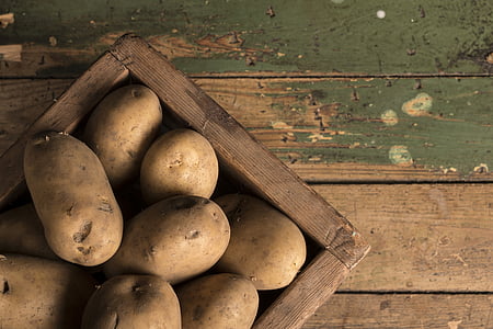 картофи, кошница с картофи, съвет, стар, храна, дърво - материал, Селско стопанство