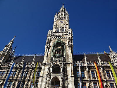 Munich, Ayuntamiento de la ciudad, lugares de interés, Torre del Ayuntamiento, arquitectura, Marienplatz, Baviera