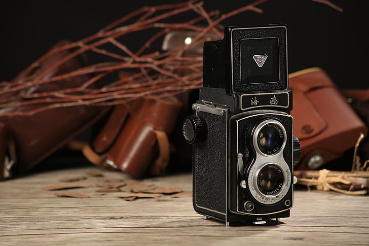 Doppel-Objektiv Reflexkamera, uns Abteilung der Bildgebung, alte Kamera, Kamera - Fotoausrüstung, Retro-Stil, Old-fashioned, alt