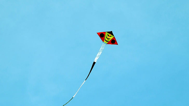 kite, himmelen, frisk, flagg, blå, Flying, vind