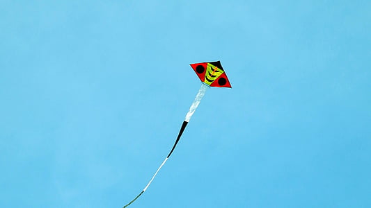 Kite, Sky, färsk, flagga, blå, flygande, vind