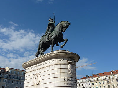 socha, Lisabon, kůň, Portugalsko, rytíř, orientační bod, Historie
