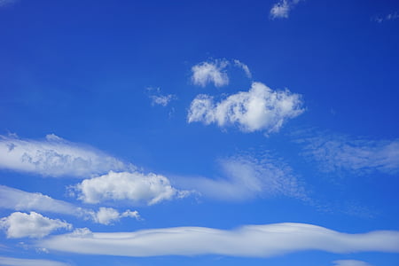nuvole, nevischio, Formazione di nubi, cielo, giorno di estate, blu, bianco