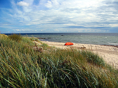 плаж, море, самотен, самотен плаж, Балтийско море, обувка, настроение