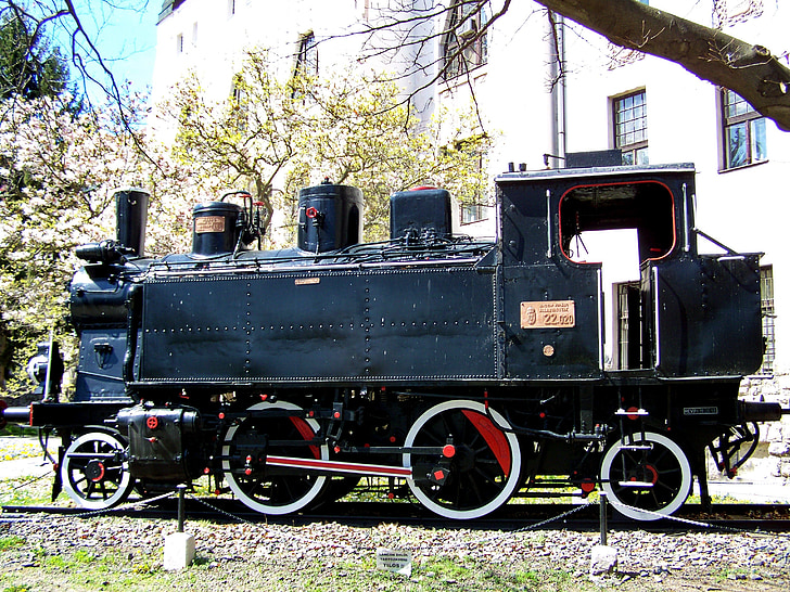 màquina de vapor, vell, ferroviari
