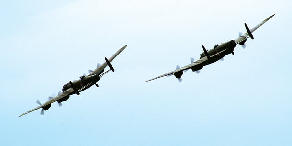 lėktuvo, skristi, Lancaster, bombonešis, karo, orlaivių, karinės