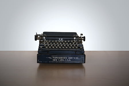 Vintage, skrivmaskin, skriva, new york, bokstäver, boktryck, bläck
