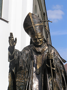 monument, pope, the statue, the attitude of the, jean paul ii, pope john paul ii, field