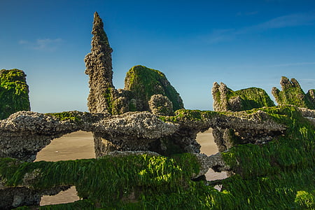 restos del naufragio, madera, Playa, Océano, Costa, Inglaterra