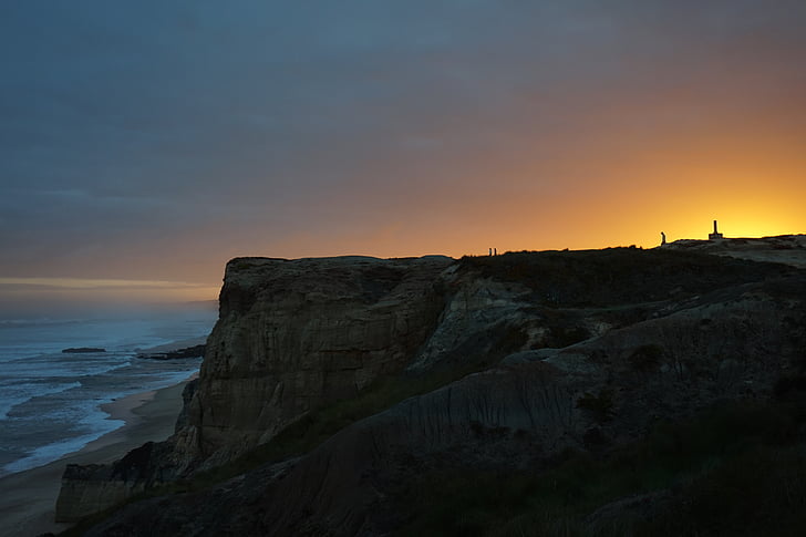 Cliff, Ocean, havet, Shore, solopgang, Sunset, natur