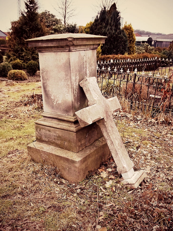 Tombstone, kirkegården, minnesmerke, kors, grav, stedet for begravelse, død