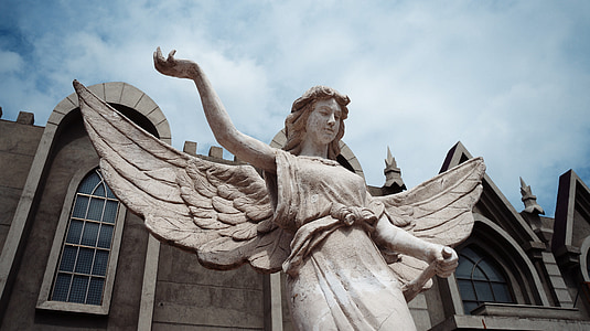 조각, 천사, 기독교, 신성한, 아름 다운, 동상, 아키텍처