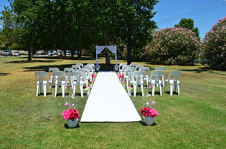 kāzas, ceremonija, parks, apdare, kapos, kapu, kapa piemineklis