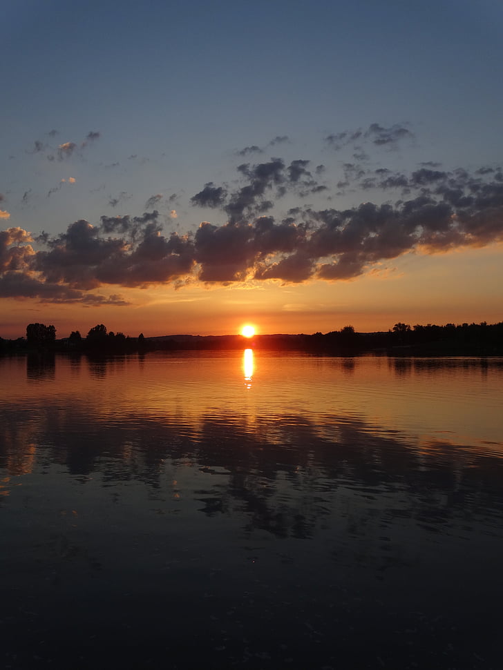 ภูมิทัศน์, โปแลนด์, พระอาทิตย์ตก, ทะเลสาบ, น้ำ, ธรรมชาติ, ตอนเย็น