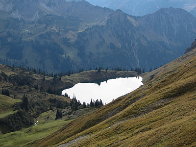foghorn, alpine, allgäu, oberstdorf, mountains, seealpsee