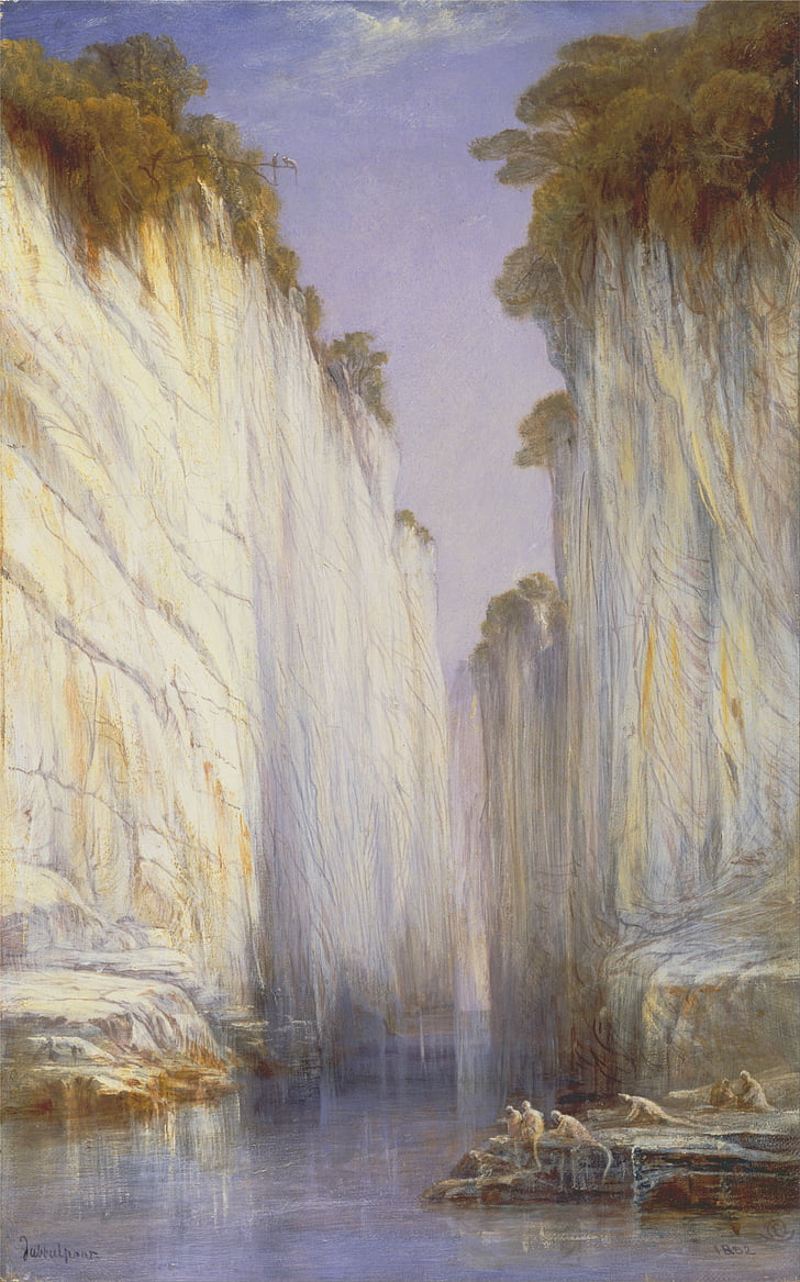 Edward lear, maalaus, Öljy kankaalle, taiteellinen, Luonto, ulkopuolella, taivas