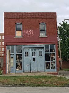 오래 된 건물, 벽돌, 윈도우, 워크숍, 독립 캔자스