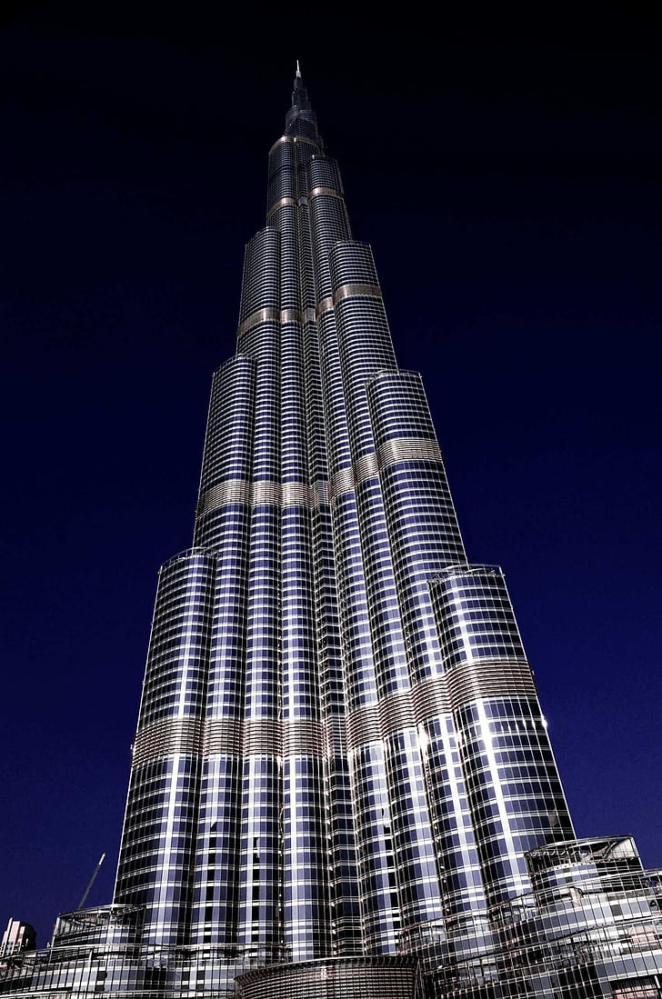 arquitectura, edifici, Burj khalifa, Dubai, elevat augment, gratacels, Unió dels Emirats Àrabs