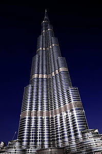 arquitectura, edificio, Burj khalifa, Dubai, alto de la subida, rascacielos, Emiratos Árabes Unidos