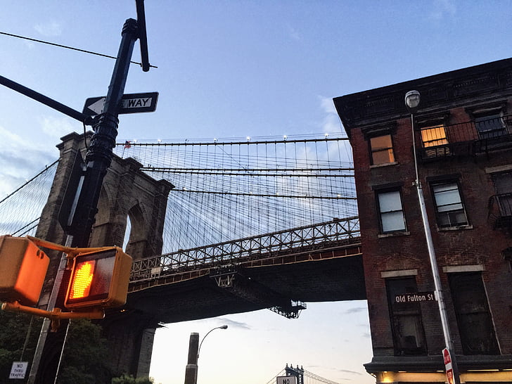 híd, Brooklyn, Williamsburg, New york city, városi táj, építészet, Manhattan - New York City