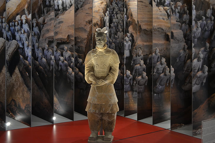 soldier, army, history, statue, terracotta