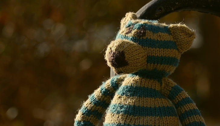 orsacchiotto, Teddy bear, lavorato a maglia, lana, Giocattoli per i bambini, morbido, si è lavorato a maglia